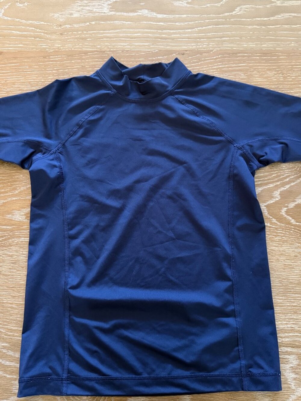 Boys Lands' End navy blue short sleeve rashguard size large 10-12